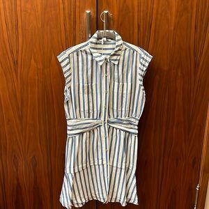 Blue and White Mini Dress